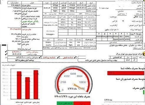 قبض برق ۵۰ میلیون تومانی در تهران+عکس